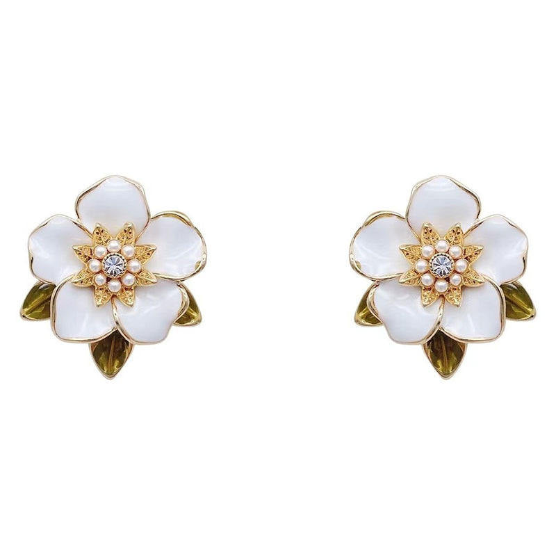 New Style Camellia Earrings for Women Light Luxury High-End Niche Gentle Elegant Flower Shaped