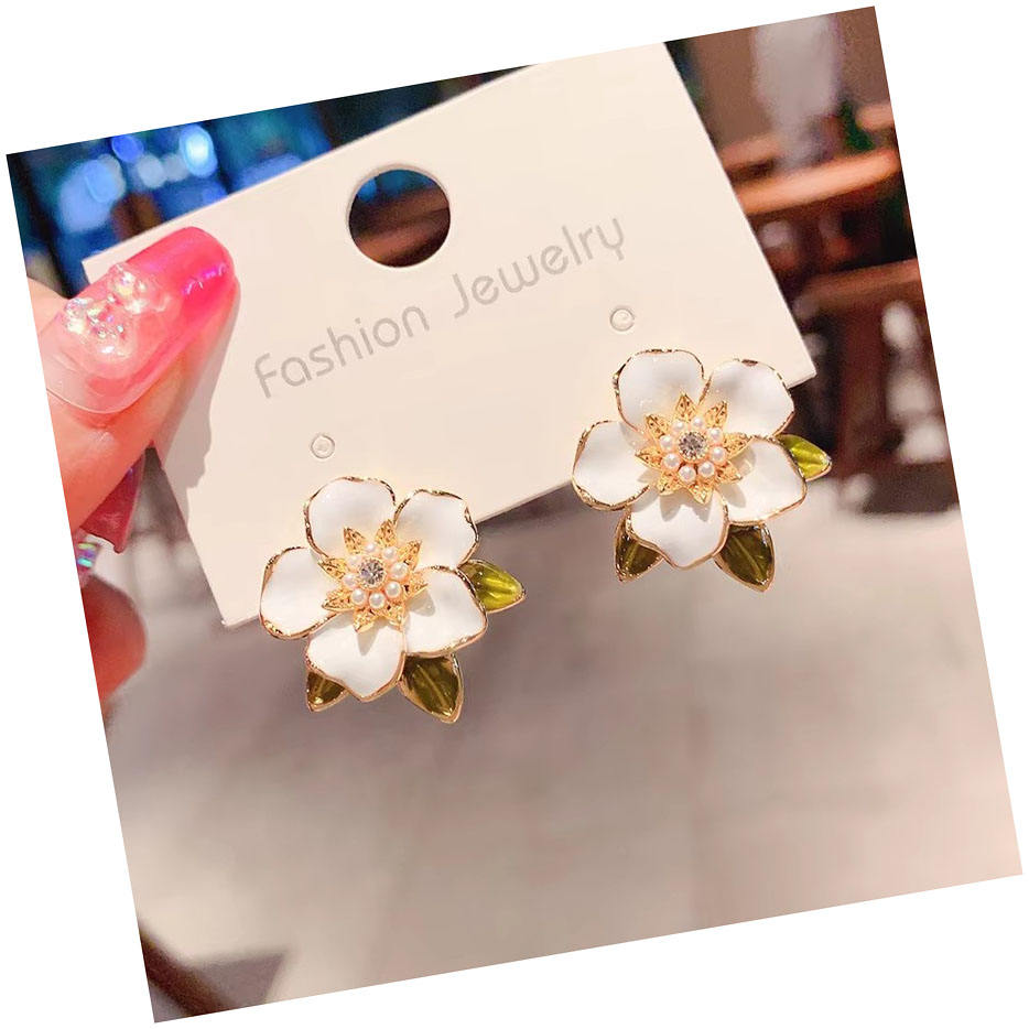 New Style Camellia Earrings for Women Light Luxury High-End Niche Gentle Elegant Flower Shaped